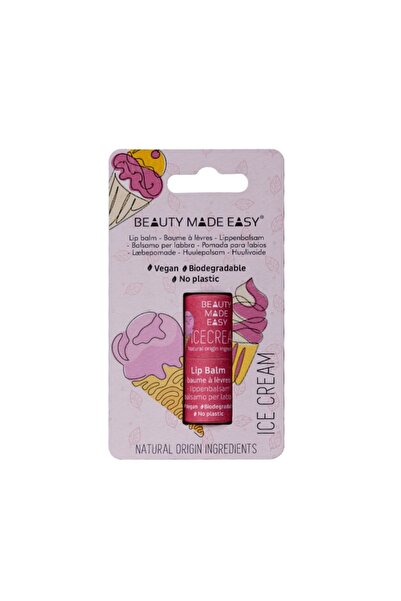 BEAUTY MADE EASY Vegan lip balm, zero plastic, Ice Cream, Beauty Made Easy, 5...