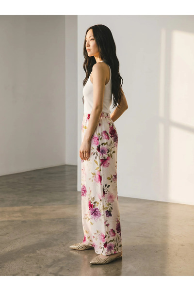 Haveone Pantaloni cu imprimeu floral