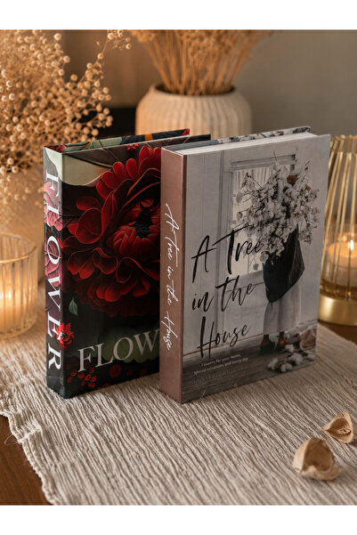 Velzade Home Dekoratif Kitap Kutusu 2'li Set | Modern Kitap Görünümlü Saklama...
