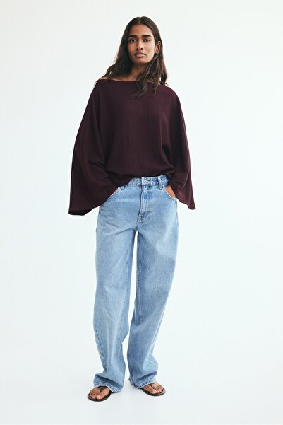 H&M Yarasa Kollu Krinkle Üst