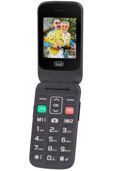 Trevi Flex 51 Κινητό τηλέφωνο διπλής SIM με μεγάλα κουμπιά, Μαύρο