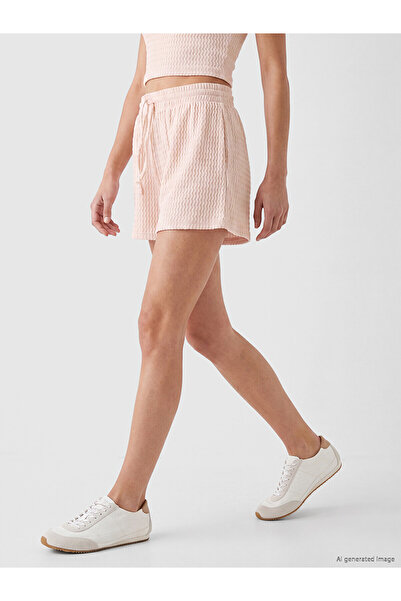 LC Waikiki Nevavm Textured Women's Shorts with Elastic Waist