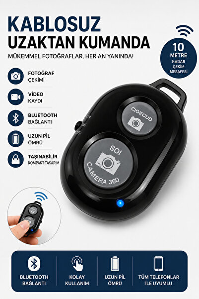 DURUBO Bluetooth Uzaktan Kumanda, Pilli Tüm Telefonlara Uyumlu Kolay Video, S...
