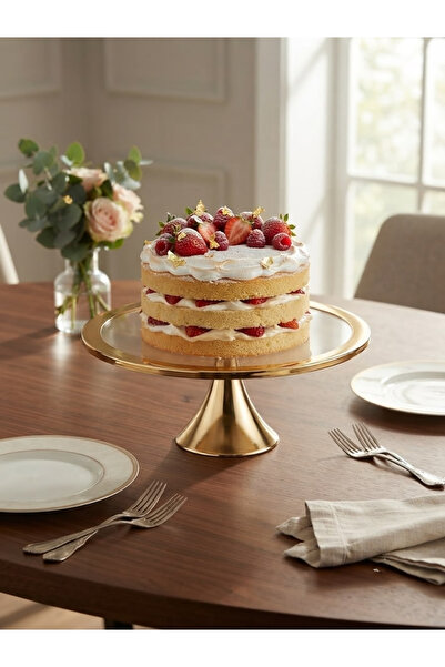 EMFA HOME Gold Footed Cake Stand Round Footed Cake and Pastry Presentation St...