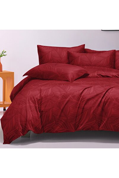 CumparaMisim Double bed linen, Finet Damask with Leaves, 6 pieces, Red