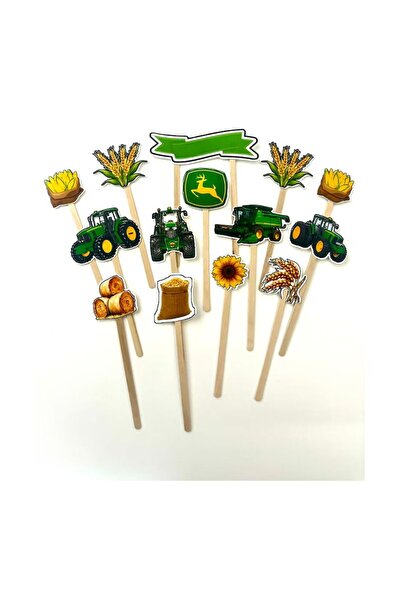 DecoParty Set de decorațiuni pentru tort – Tematică utilaje agricole, 14 pies...