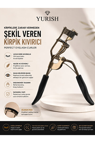 YURISH Kirpiklere Zarar Vermeden Şekil Veren Kirpik Kıvırıcı ,Perfect Lash Curler – Profesyonel Kirpik Kıvırıcı