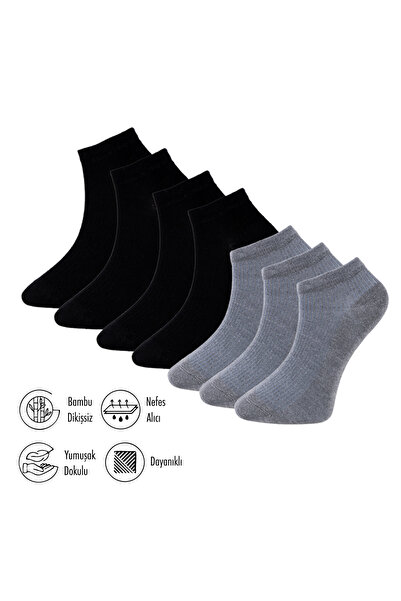 Lion Monroe Pure Bamboo Summer Men's Booties Flat Short Black Socks Seamless ...