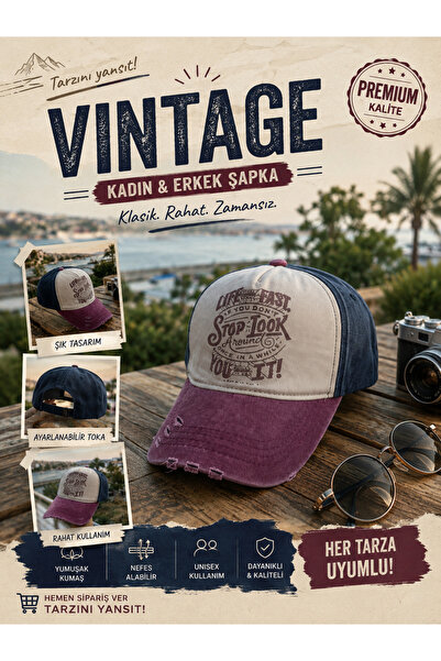 Vintage Unisex Baseball Şapka