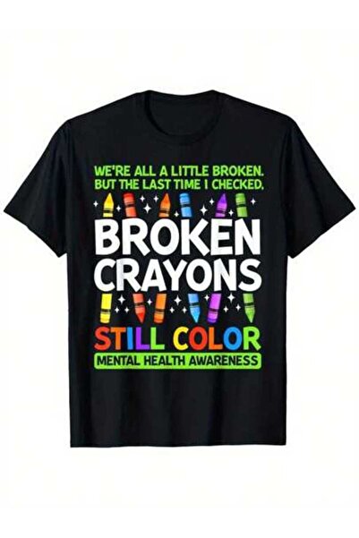 NOURAM تي شيرت Broken Crayons Still Color Mental Health Awareness - تي شيرت ب...