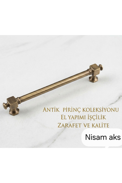 NİSAM AKS 160 /MM 2/Lİ LÜKS OTANTİK SARI MOBİLYA KULP