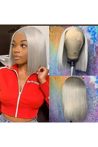 Estelle Lace Front Human Hair Bob Wig, Pre Plucked Hairline Short Lace Front ...