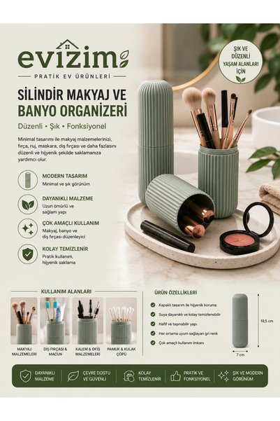Evizim Travel Organizer Box Toothbrush Glasses Makeup Storage Container
