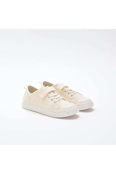 KIABI Checkerboard Print Canvas Sneakers BEIGE