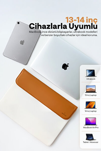 woyax CleanFit 13-14 İnç Slikon Süet Laptop Çantası MacBook Kılıfı iPad Tablet Su Geçirmez El Çantası