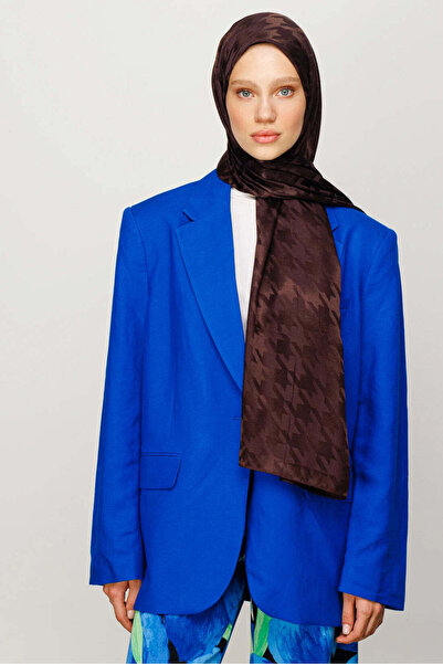 wesscollection شال نسائي منسوج من الجاكار اللامع بنقشة مخالب الغراب 75x185 سم