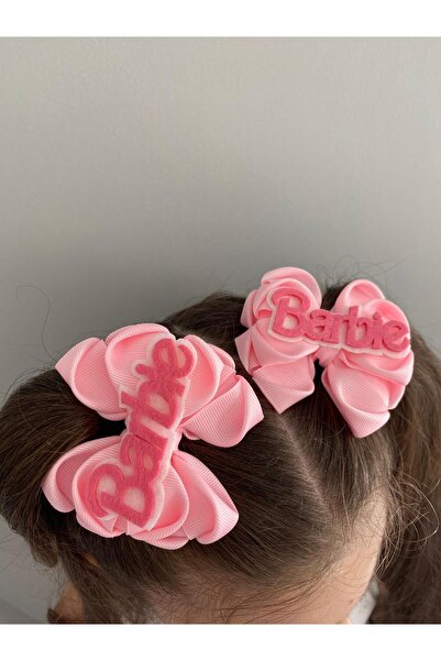 Barbie Pembe Yazılı 2 li toka