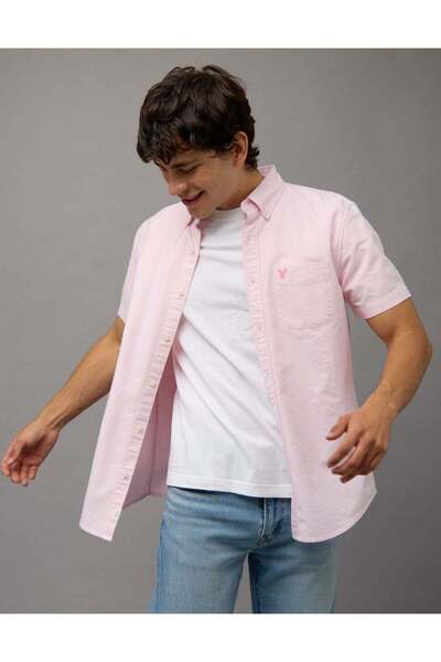 AMERICAN EAGLE AE Short-Sleeve Classic Fit Button-Up Shirt
