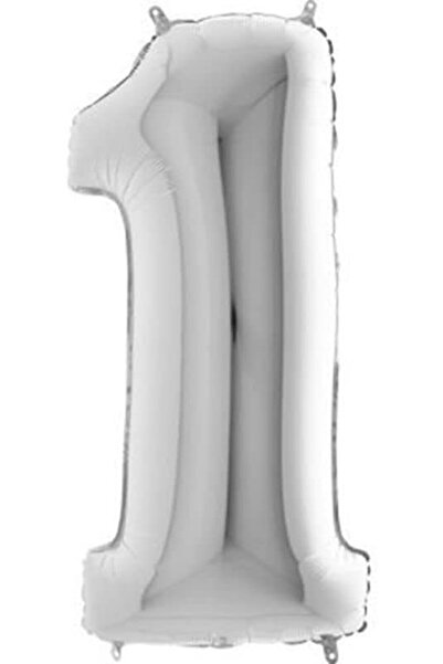 Yıldızan 16 Inch Silver Color Foil Balloon with 1 Number 36 cm (Silver) 931845