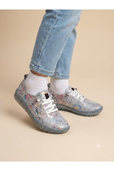 Minican Daisy Patterned Lace-Up Seasonal Girls' Shoes