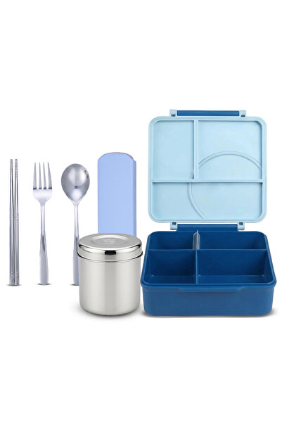 STAR BABiES Kids Lunch Bundle- Multi-Compartment Lunch Box With Removable Dev...