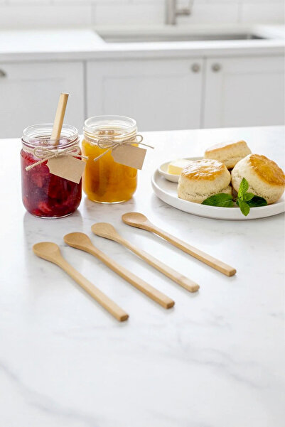 Kitchen Life 4-Piece Mini Bamboo Spoon Set Natural Bamboo Dessert and Present...