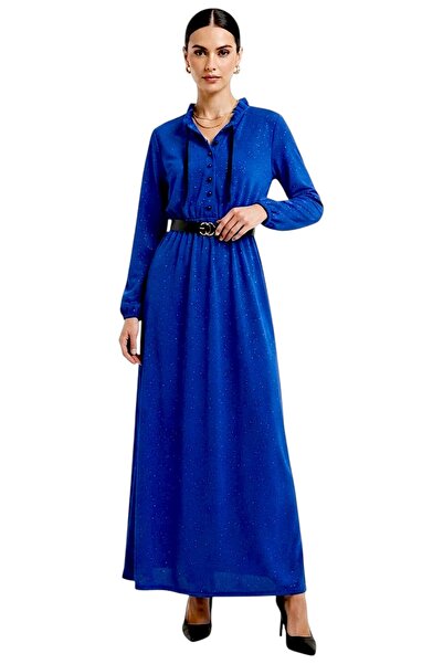 Generic Brand Women's Jalabiya/Royal Blue Luxury Maxi Dress