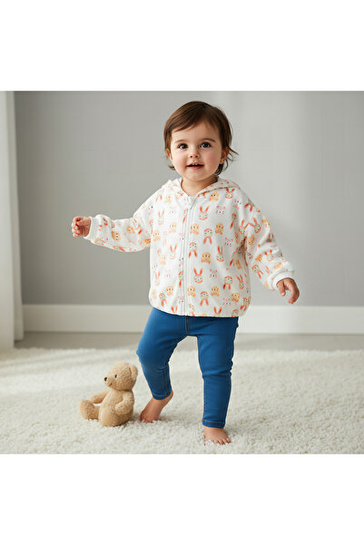 Juniors Animal Print Hooded Sweatshirt with Long Sleeves