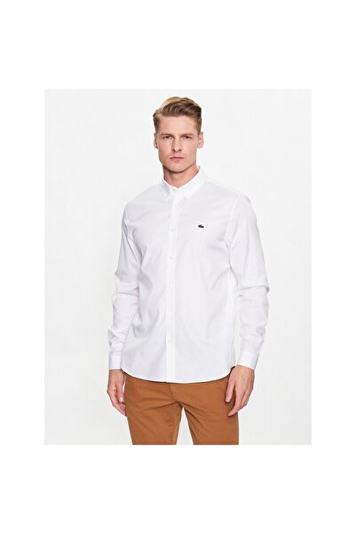 Lacoste Cămașă bărbătească CH2933 Albă