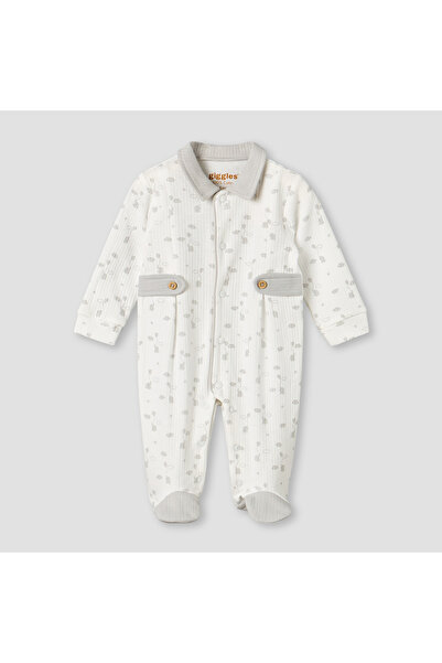 giggles Cotton Collared Long Sleeves Sleepsuit with Print