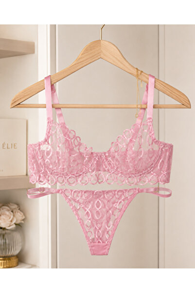 Veloura Desire Lolita Pudra Pembesi Bralet Takım