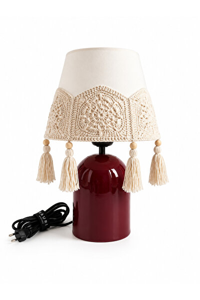 Kauri Studio Bohemian Colorful Metal Body Lampshade with Macrame Weaving and ...