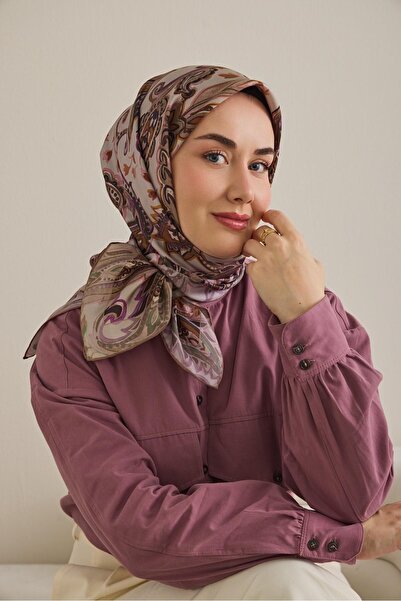 Silk Home Eșarfă din mătase twill cu model migdale și piatră 90x90