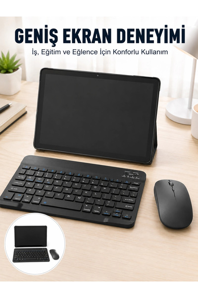 Epilons Android İşletim Sistemli Sım Kart Girişli Tablet Bluetooth Klavye Mouse Seti Mobil İnternet Destekli