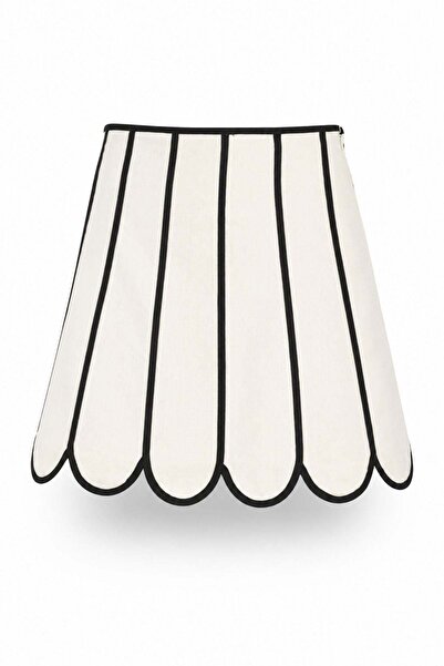 5in1Canpolat Cream Piping Mini Skirt
