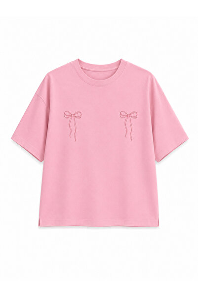 Classy Store Tricou oversized din bumbac cu imprimeu