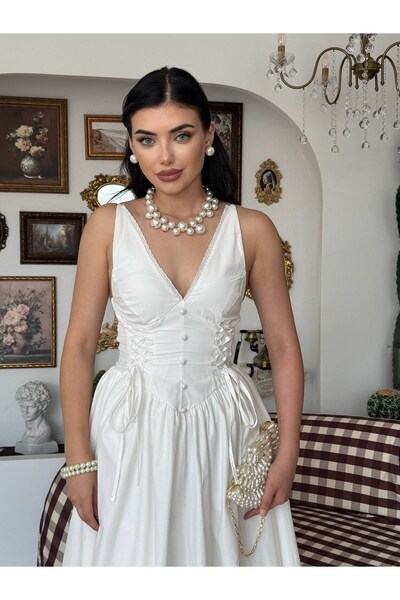 conconmoda Mahus Düğme Detaylı Elbise