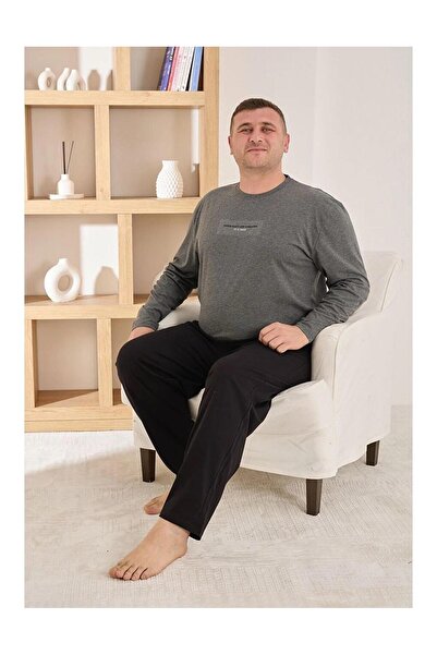 Pijamoni Ανδρικό Σετ Πιτζάμες Μακρυμάνικο Βαμβακερό Χτενισμένο Βαμβάκι με Λαι...
