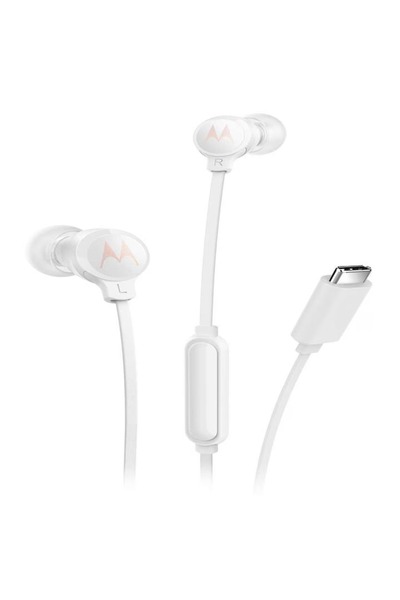 Motorola Căști 3C-S USB-C intraauriculare cu fir și microfon, albe