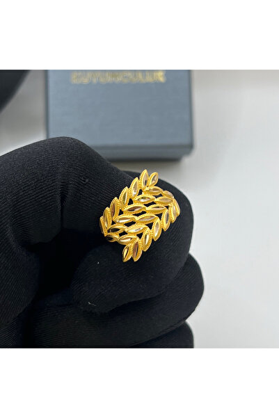 paksoy kuyumculuk Başak Yaprak Kalemli Ajurlu Altın Yüzük 22 Ayar 4.25 Gram K...