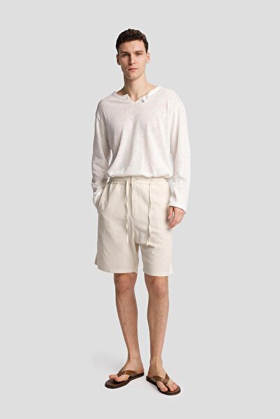 GIESTO Linen Shorts with Waist Cord