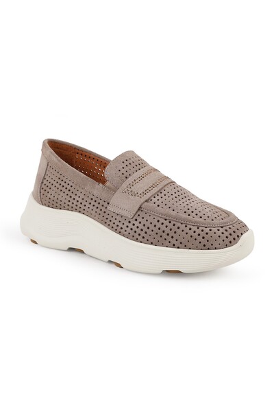 Mammamia Women's Genuine Leather Comfort Sneaker Thick Sole Lace-Up Casual Shoes