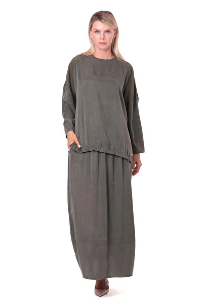 Invee Leydi Lyocel Skirt Suit Khaki 7169