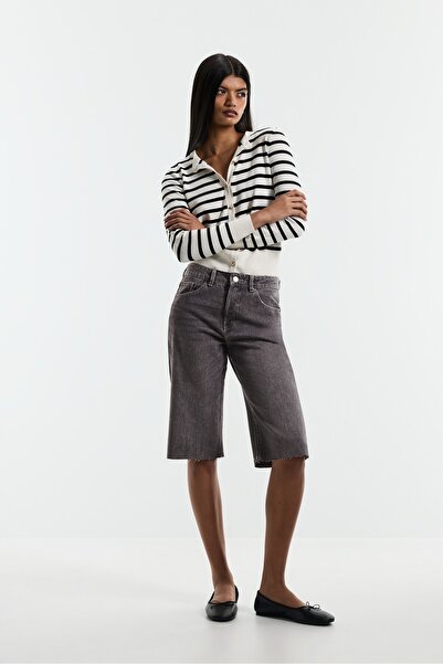 LEFTIES Slim wide denim bermuda
