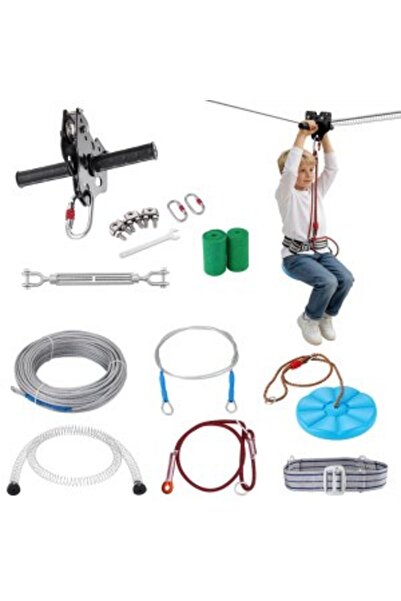 VEVOR Kit de zipline pentru copii și adulți, 30,48 m, pentru greutăți de până...