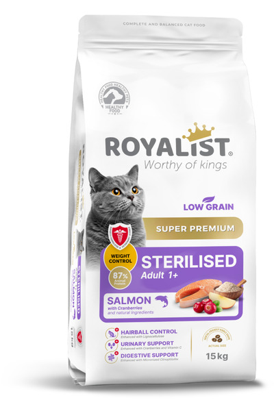 Royalist Pisica Sterilizat Super Premium cu somon - hrana uscata pentru pisic...