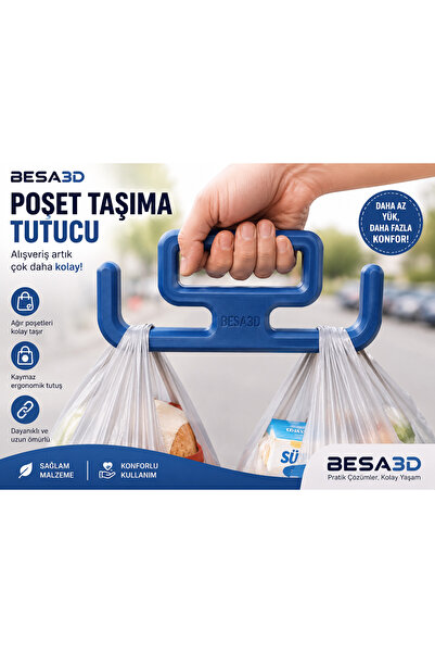 Ergonomik Poşet Taşıma Tutucu | Ağır Alışveriş Poşetleri İçin El Koruyucu Sap | Dayanıklı ve Pratik Taşıma Aparatı