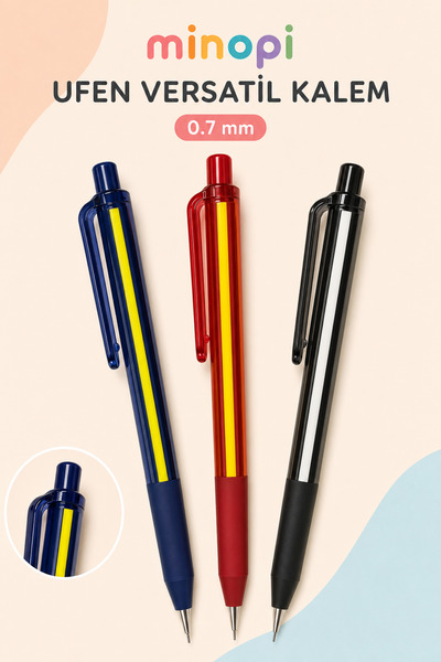 Minopi Uçlu Versatil Kalem 0.7 mm Figürlü Tasarımlı Renkli Kalem