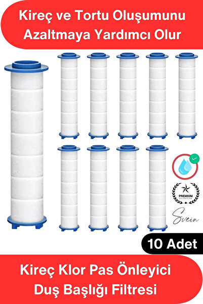 Svein #Filtre 10 Adet Duş Başlığı Filtresi Kireç Klor Pas Önleyici Yedek Filt...