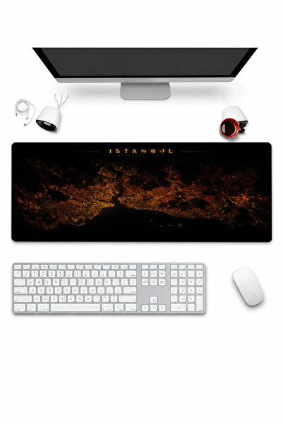 SonicTouch Keyboard Mousepad 32X70Cm Istanbul Night Map Smooth Liquid-Proof N...